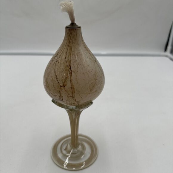 Jozefina Krosno Art Glass Oil Lamp Sculpture Handblown 8” - Picture 1 of 7